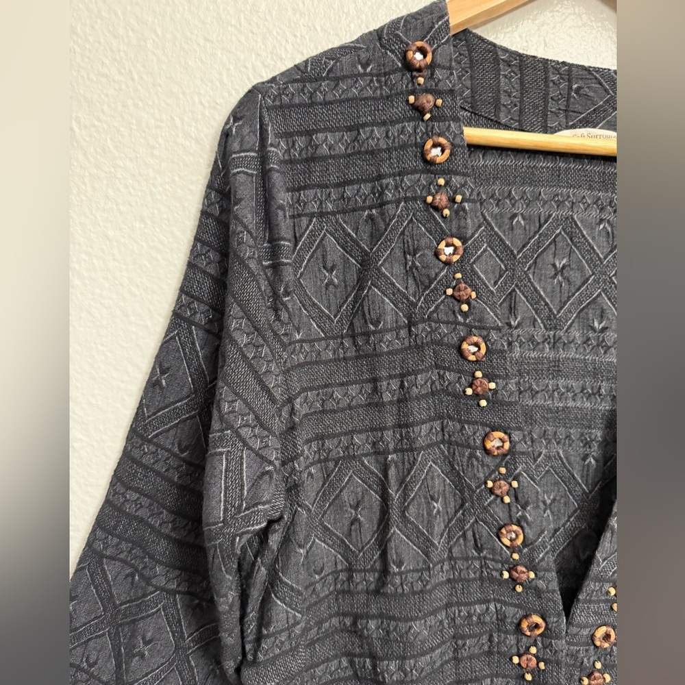 Soft surroundings Beatrice Topper Tribal beaded Trim Cardigan - Picture 4 of 9